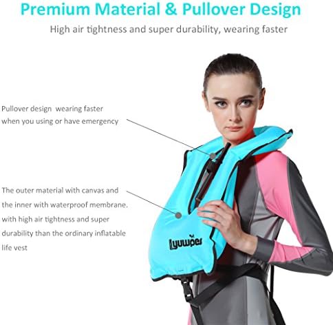 Inflatable Snorkel Vest Adult Snorkeling Jacket Free Diving Swimming Safety - Image 3