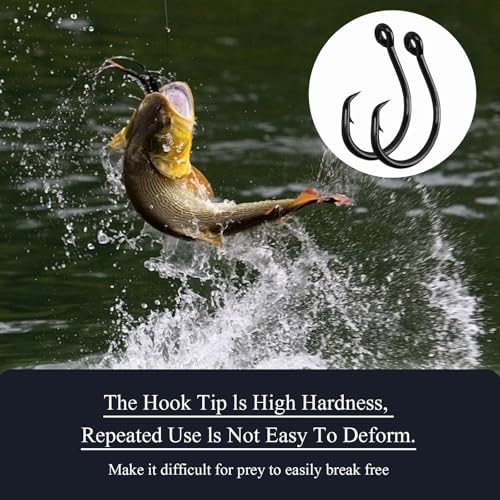 10PCS High-Carbon Steel Circle Hooks Barbed Fishing Hooks with Holes, Freshwater and Saltwater Fishing Hooks for Tuna, Catfish, Bass - Image 5