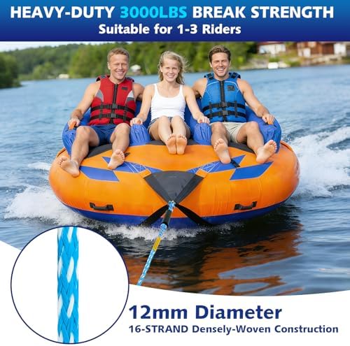 60FT 3-6K Boat Tow Rope for Tubing - Image 2