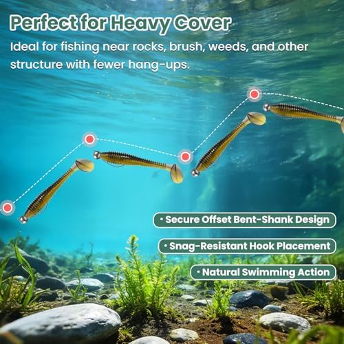 Offset Ned Rig Jig Heads - Snagless Ned Rig Hooks for Finesse Fishing - 5g 7g 10g 14g High Carbon Steel Ball Head Jigs for Bass Walleye - Assorted Pack Options - Image 5