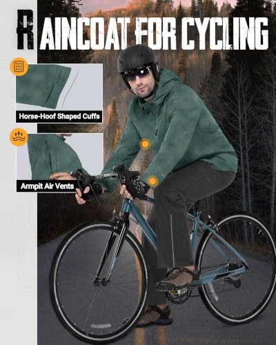 33,000ft Men's Packable Rain Jacket Waterproof Raincoat with Hood - Image 6
