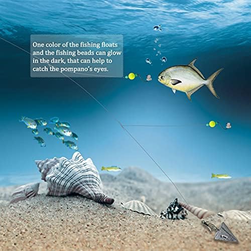 Dovesun 220/104/80/60/54/52/42pcs Pompano Rig Floats for Surf Fishing Foam Bobbers for Fishing Fly Fishing Bobbers Floats Bright Color Kit/Round/Cylindrical/Heart/Bullet/Pill/Spin Shape - Image 4