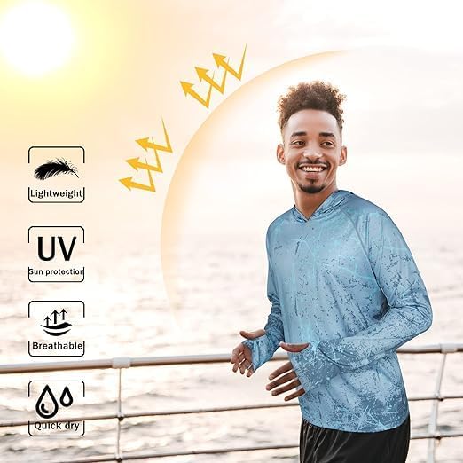 Men's UPF 50+ Sun Protection Hoodie, Long Sleeve Fishing Shirt - Image 4