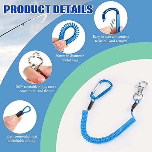 Woanger Coiled Lanyard for Tools Steel Wire Retractable,Red, Green, Blue - Image 3