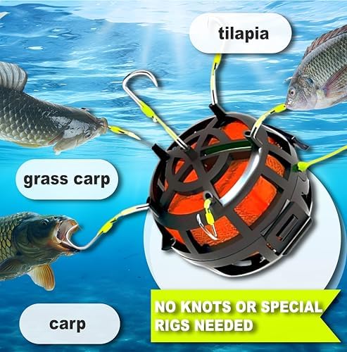 Reverse Bottom Bait Cage Fishing Hook, 360° Floating Bait Cage Fishing Hook, Spring Baits Cages Trap Fishing Hooks for Carp Tilapia Catfish, Fishing Lover Gifts - Image 5