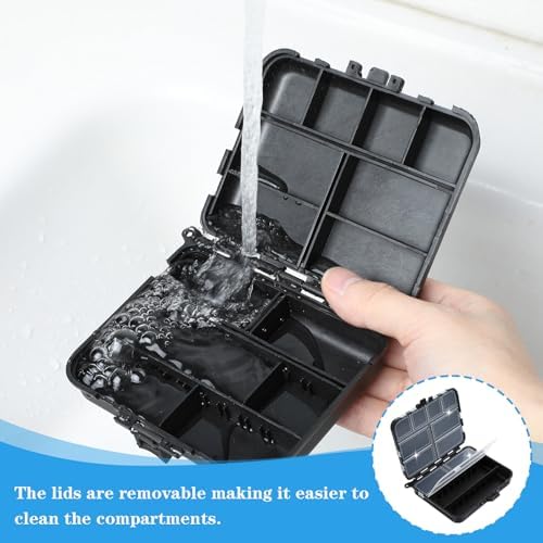 8 Pack Small Tackle Box, Plastic Fishing Organizer with 12 Compartments & Lanyard, Large Tackle Storage Containers for Hooks Lures Baits - Image 5