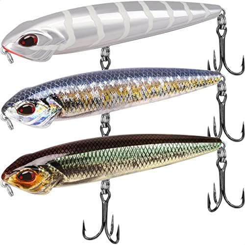 TRUSCEND Top Water Fishing Lures with BKK Hooks, Easy Catch Plopper Lure for Freshwater or Saltwater, Floating Lures for Bass, Pike, Catfish, Surface Wobble PoPobait Bass Baits Fishing Gifts for Men by TRUSCEND