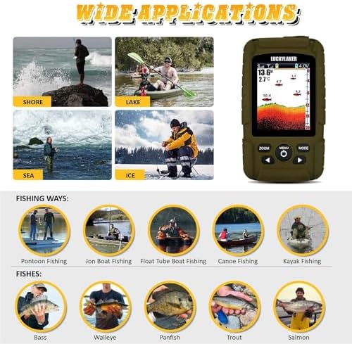 LUCKY Wireless Handheld Fish Finders Boat Wired Transducer Fishing Finder Sensor Sonar Waterproof Portable Depth Finders for Ice Fishing Sea Fishing Kayak - Image 7