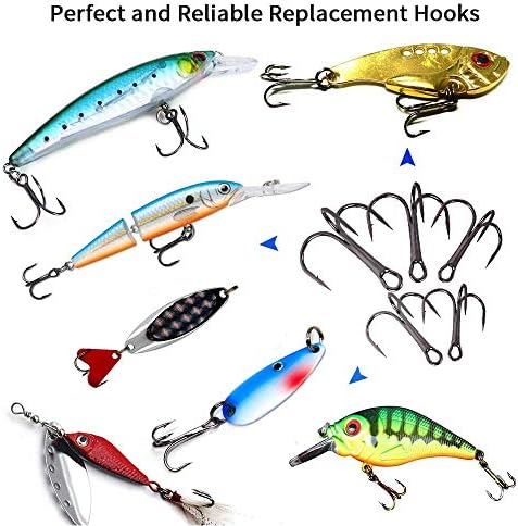 UCEC Fishing Hooks Treble Hooks for Trout Saltwater Freshwater Fish Hook - Image 3