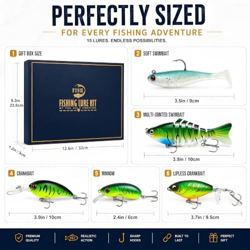 Fishing Lures Kit for Bass, 15PCS Swimbaits Crankbaits Fishing Tackle Set - Image 2