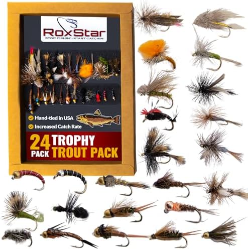 RoxStar Fly Shop Trophy Trout Top Wet & Dry Flies for Trout. Proven Nationwide to Catch Fish! Tied in-House Never Outsourced Fly Fishing Gift by RoxStarFishing