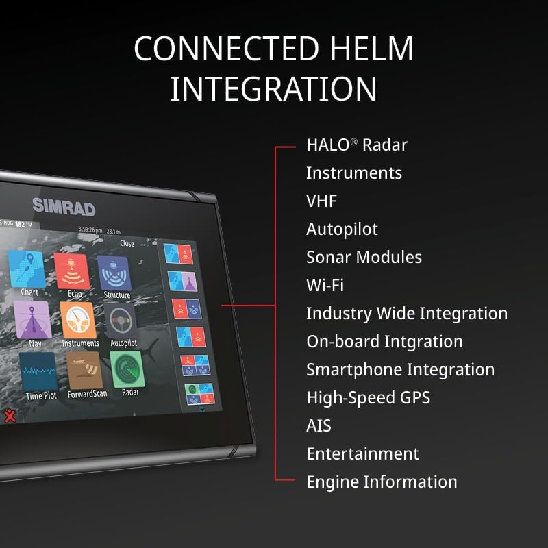 Simrad GO Chartplotter and Fish Finder, with Transducer and Radar Options, Preloaded C-MAP Discover Chart Card - Image 6