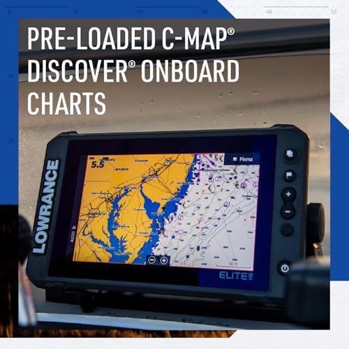 Lowrance Elite FS Fish Finder/Chartplotter, 7-12 Inch, C-MAP Charts - Image 6