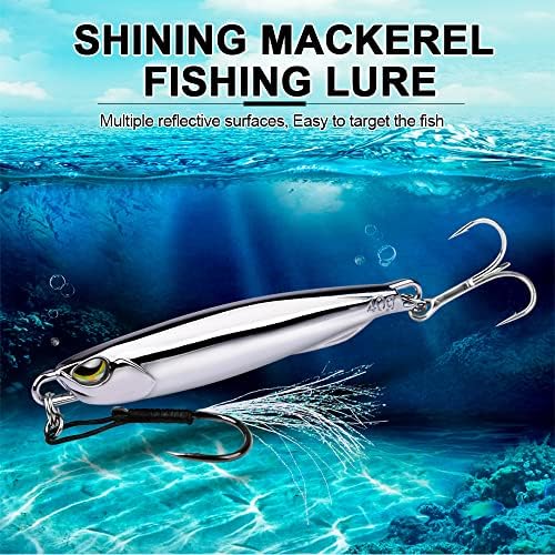 5pcs Sea Fishing Lure Jigging Spoons, Metal Sea Fishing Spinner Lure Tackle Set, Jigging Lures Metal Jigs Jigs Spoon Jig Lures for Bass Tuna Pike Salmon Trout - Image 2