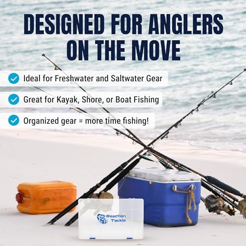 Reaction Tackle Basic Tackle Trays, Clear Plastic Utility Box Organizers with Removable Dividers for Lures, Hooks and Terminal Rigs, Fits Tackle Bags and Boxes - 3600 (2-Pack) - Image 5