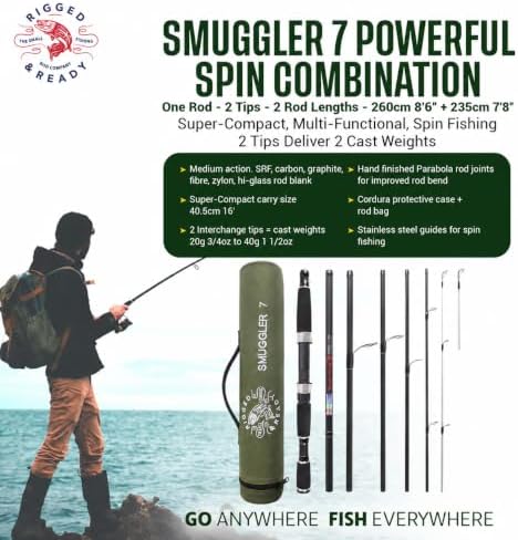 Rigged & Ready Smuggler™ Travel Fishing Rod & Reel Combo, Compact Rods+Case - Image 2