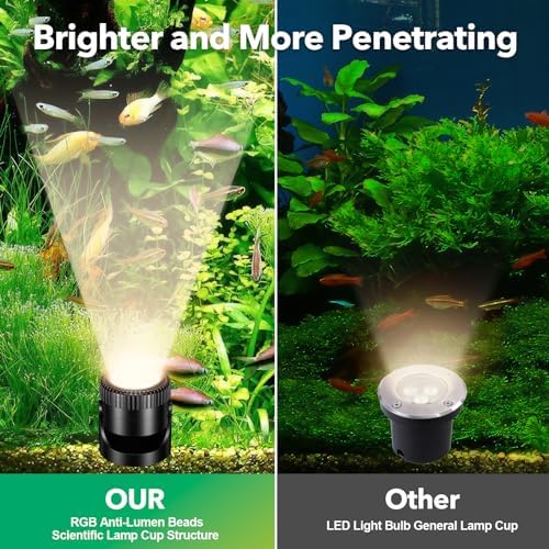 POPOSOAP Solar Pond Lights, 3-in-1 Warm White Underwater Pond Lights, IP68 Waterproof LED Landscape Spotlights for for Pond, Garden, Patio, Fountain, Pool, Waterfall Decoration(3 Head Lamp)-P63H - Image 6