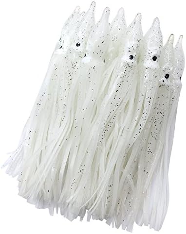 Hoochie Octopus Skirts Trolling Lures Fishing Tackle Soft Plastic Lures Luminous Squid Skirts Saltwater/Bait Lures1.9 '' - 8 ''（22PK） by Cheerouters