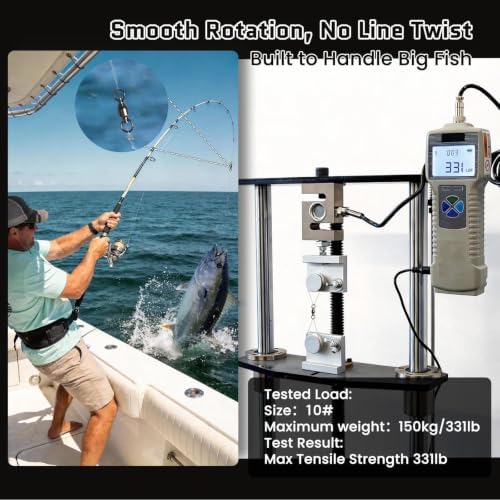 FishTrip 30/50 Pack Ball Bearing Fishing Swivels for Saltwater Freshwater - Image 3