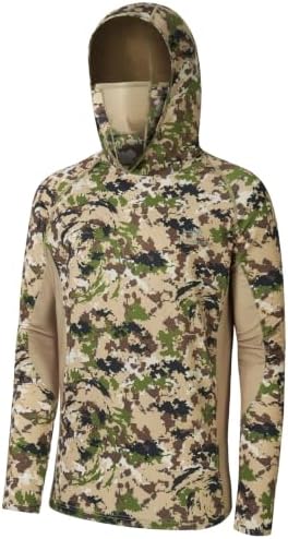 BASSDASH Men's UPF 50+ Camo Long Sleeve Hunting Fishing Hoodie Shirt by Bassdash