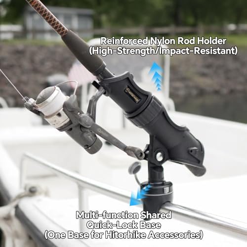 HITORHIKE Fishing Rod Holder Universal Fit Kit Allows for 360-degree Adjustment Kayak Fishing Boat Powerlock Rod Holder - Image 5