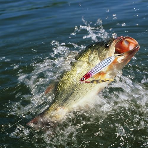 Fishing Spoons Lures Saltwater Jigging Lures with Ultra-Sharp Hooks Micro Jigging Bait for Bass Tuna Salmon Grouper 5PCS - Image 5