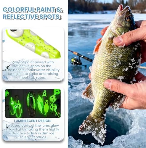 Natufish Glow Ice Fishing Jigs Set 20/28Pcs for Winter Ice Fishing - Image 5