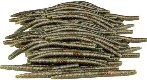 Soft Fishing Worm 100PCS, 3/4/5/6" Mega Value Pack Senko Style Soft Lures for Bass, Plastic Worm Stick Baits, Multicolor, Cost-Effective Fishing Gift by PROBITE