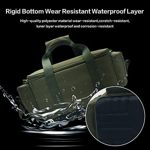 YVLEEN Fishing Tackle Box Bag - Outdoor Large Fishing Tackle Storage Bag - 100% Water-Resistant Polyester Material - Fishing Tackle Bags - Suitable for 3600 3700 Tackle Box (Army Green) - Image 5