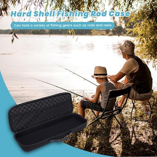 54 * 19 * 9cm Hard Fishing Rod Case Portable Fishing Tackle Bag Waterproof Fishing Rod Carrying Case with Foam, Travel Fishing Rod Bag for Outdoor Fishing Gear Storage - Image 2