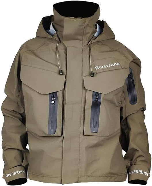 Riverruns Fishing Wading Jacket, Breathable Outdoor Fly Fishing Rain Coat by Riverruns