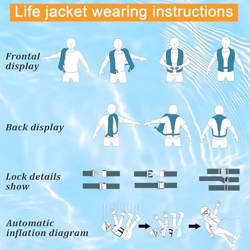 3-Pack Life Jackets for Men Women - 150N Automatic Inflation Swim Vest with Reflective Strips & Safety Buckle ~ Lightweight &Breathable - Image 6