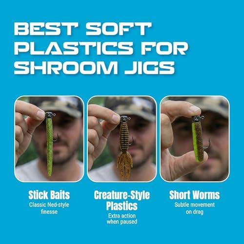 Reaction Tackle Mushroom Jig Heads for Ned Rig Finesse Bass Fishing, Stand-Up Design with Standard and EWG Hook Options (25-Pack) - Image 5