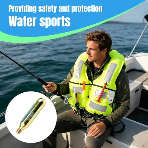2Pack 24G Co2 Cartridge Cylinder for Life Vest, Accessory for C02 PFD Rearming Kit, for Auto/Manual Inflating Life Jacket, for Adult, Used for Fishing, Surfing, Sea/Ocean Activities - Image 2