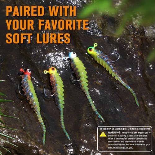 Dovesun Jig Heads for Fishing Walleye Jigs Glowing Fishing Jigs with 3D Eye - Image 6