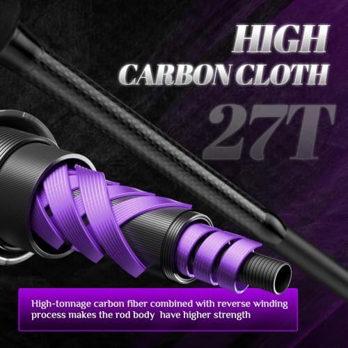 ROOBLINOS Mildness Surf Fishing Rod,10ft 11ft 12ft Carp Fishing Rod, 27T Carbon Fiber Spinning Rod, Portable 3-Piece Casting Rod for Freshwater Saltwater Big Game Fishing - Image 3