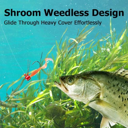 Dr.Fish 10 Pack Ned Rig Jig Heads, Weedless Mushroom Jig Heads Bass Fishing Hooks for Soft Lures Swimbaits Worms Freshwater - Image 4