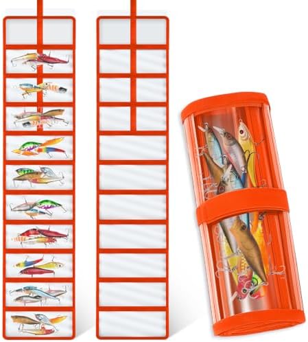 Soulchen 2 Pcs Roll Up Fishing Lure Wraps Bag Set, Orange by Soulchen