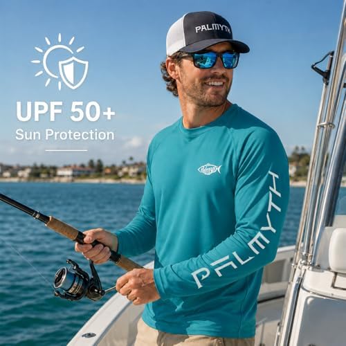 Palmyth Fishing Shirts for Men Long Sleeve UPF 50+ T Shirt Sun Protection - Image 3