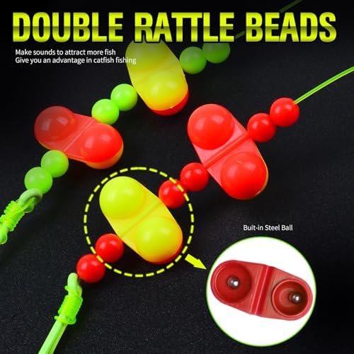 PROBEROS Catfish Fishing Rigs - Bank Fishing Set with 5pcs/Set, 6/0, 8/0, 10/0 Circle Hooks Circle Hooks, High Visibility, Ready to Use Catfish Rigs - Image 6