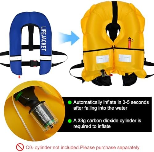 Adult Automatic PFD Vest, Inflatable Kayak Water Sports Vest for Kayaking SUP Paddleboarding Sailing Boating Fishing - Image 3