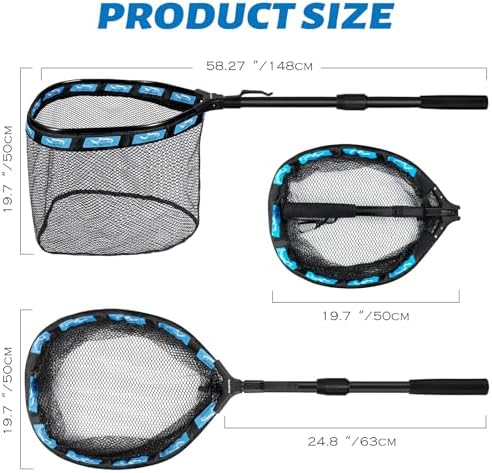 PLUSINNO Fishing Net Fish Floating Landing Net with Handle - Image 4