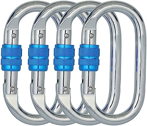 Heavy Duty Locking Climbing Carabiner Clip CE Rated 25 kN 5600 LB Rugged Terrain Approved Industrial Strength Twist Lock Carabiners Clips for Rigging, Ropes, Hammocks, Camping by BYANG
