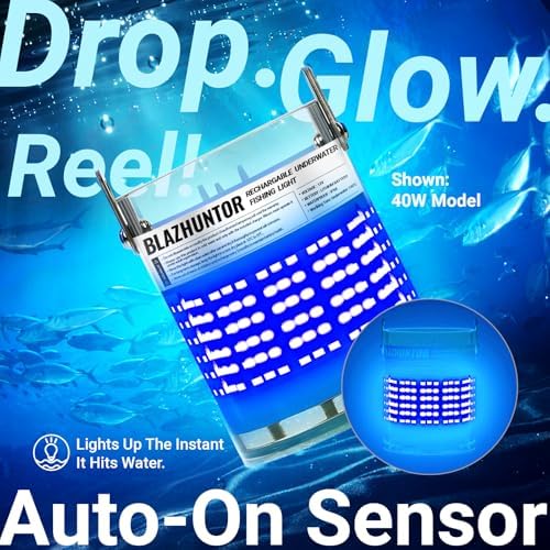 Rechargeable Underwater Fishing Light, 40W-160W, 4 Colors - Image 2