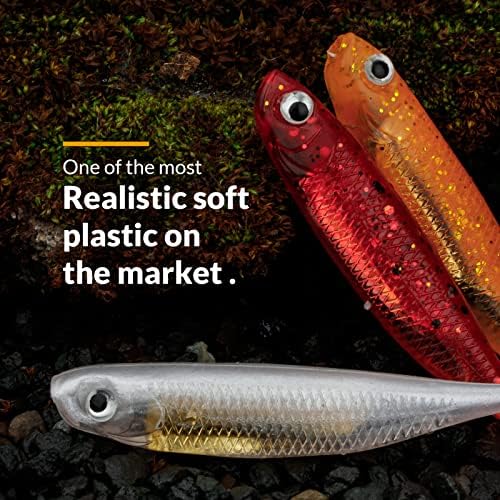 QualyQualy Soft Plastic Swimbait Paddle Tail Shad Lure Soft Bass Shad Bait Minnow Paddle Tail Swim Bait for Bass Trout Walleye Crappie - 2.75in, 3.14in, 3.94in, 5in - Image 6