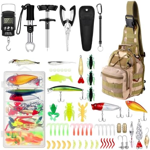 Sosation 134 Pcs Fishing Tool Beginner Starter Kit by Sosation