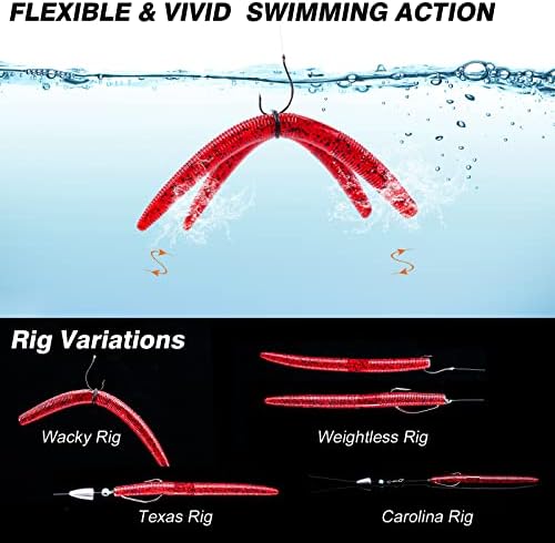Goture Wacky Worm Fishing Lures Kit, Bass Fishing Wacky Rig Tool Kit - Image 4