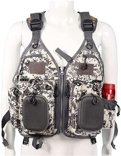 JKSPORTS Fly Fishing Vest - Fishing Safety Life Jacket for Swimming, Sailing, Boating, Kayak - Floating Multifunction Breathable Backpack for Men and Women - Adjustable, Grey/Green/Red/Blue by JK