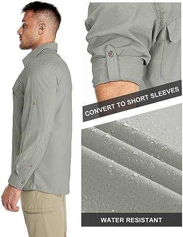 33,000ft Men's Long Sleeve Sun Protection Shirt UPF 50+ UV Quick Dry Cooling Fishing Shirts for Travel Safari Camping Hiking - Image 3