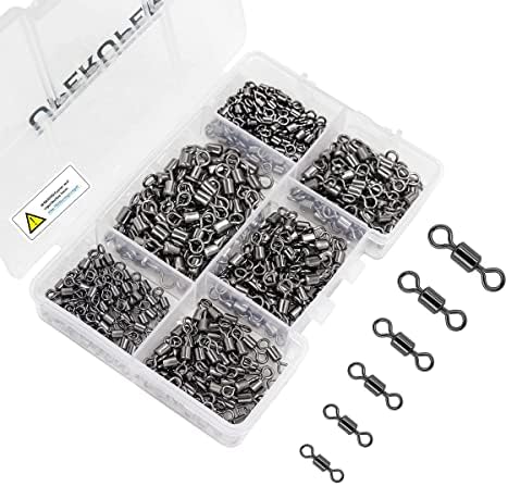Fishing Barrel Swivels Kit, 300pcs Stainless Steel Rolling Bearing Snap Connector for Saltwater Freshwater Fishing#2#3#4#5#6#7 - Image 7